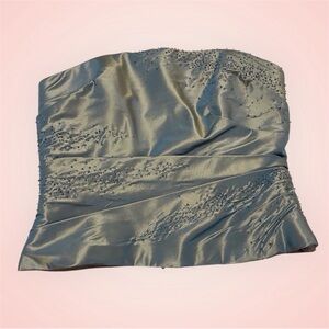 Formal Beaded Silk Strapless Top